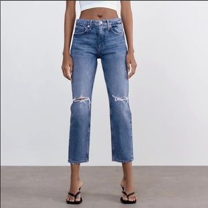 Zara High-Rise Cropped Jeans